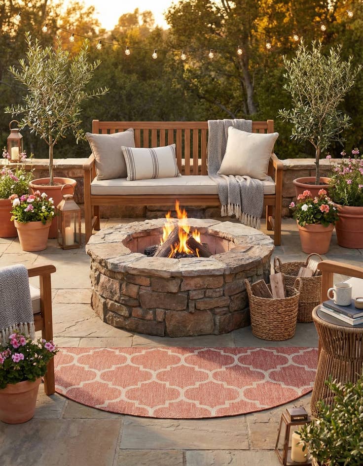 Detail image of 3' x 6'  Washable Trellis Indoor / Outdoor Hearth Rug