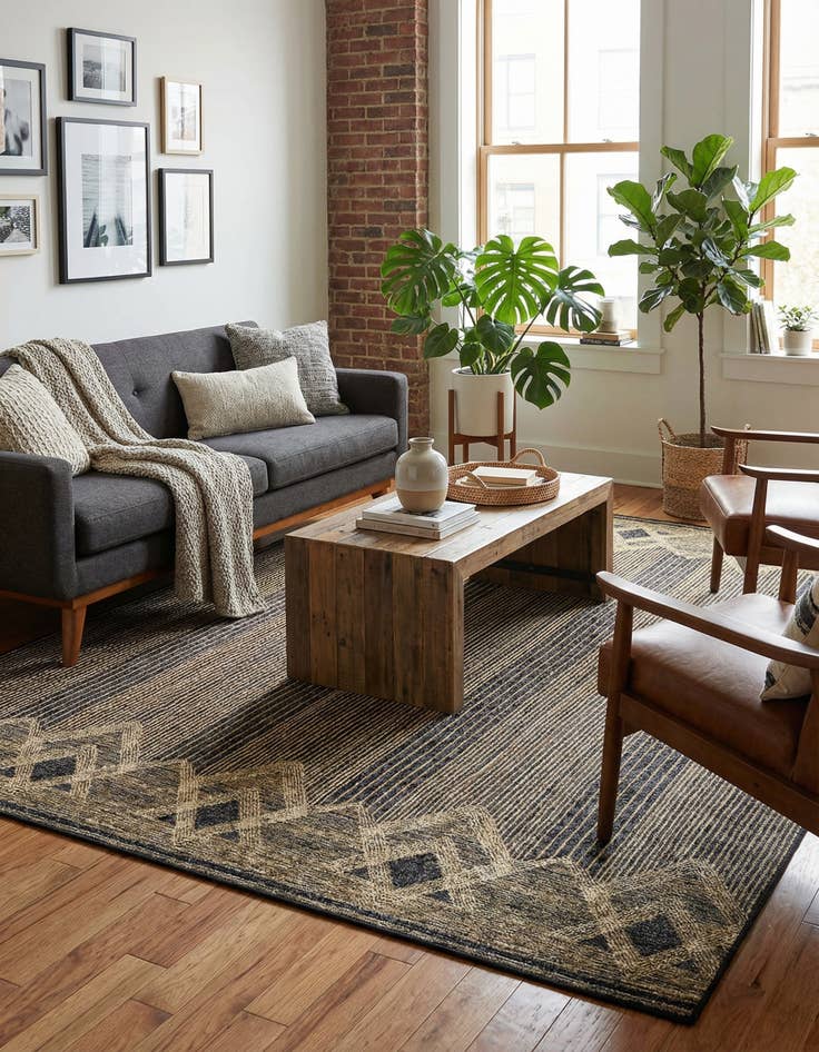 Detail image of 9' x 12'  Washable Modern Indoor / Outdoor Rug