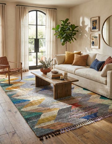 9' 3 x 12' 3 Hand Knotted Moroccan Wool Rug