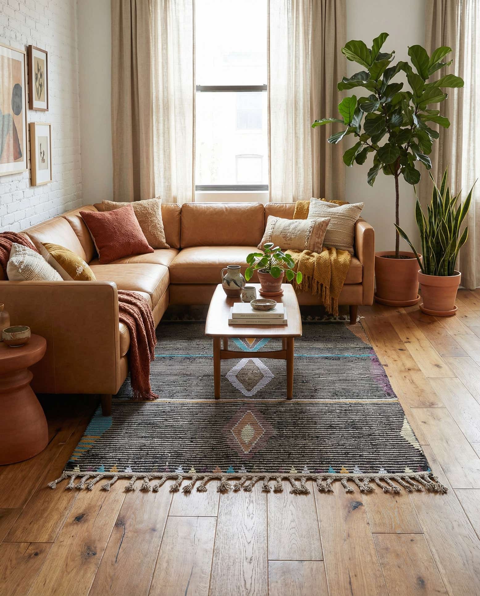 4' x 6' 2 Hand Knotted Moroccan Wool Rug