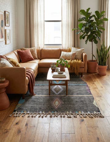4' x 6' 2 Hand Knotted Moroccan Wool Rug