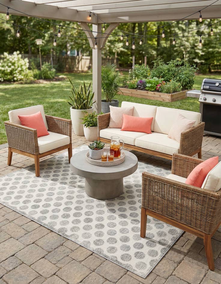 Detail image of 9' x 12'  Washable Sabrina Soto Indoor / Outdoor Rug