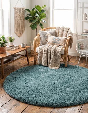 4' x 4' Infinity Shag Round Rug