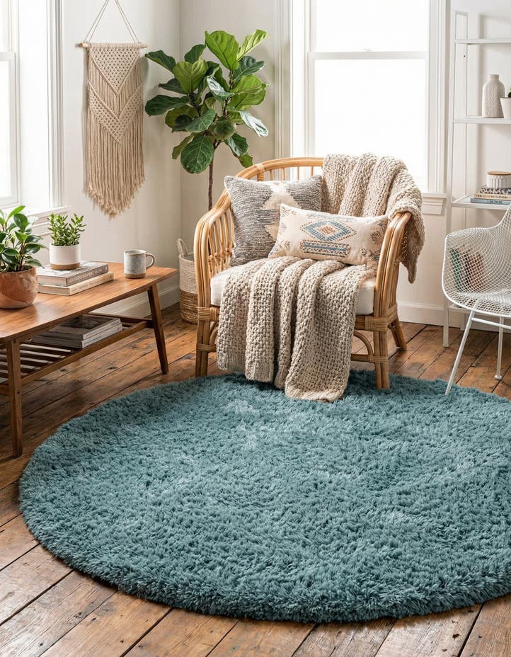 4' x 4' Infinity Shag Round Rug