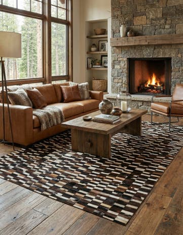 5' x 8' Cowhide - Patchwork Rug