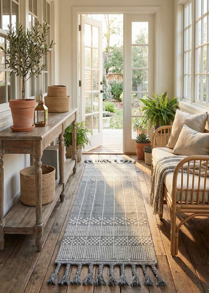 2' 2 x 6' 7 Easy-Clean Eco Bohemian Indoor / Outdoor Runner Rug
