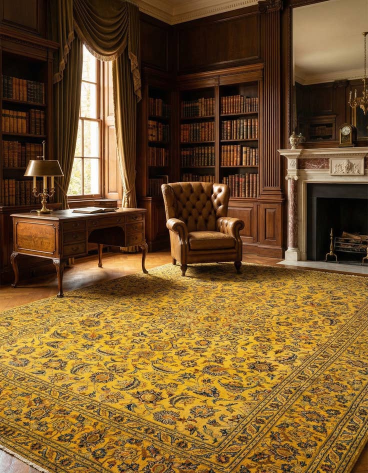 Detail image of  8' 1 x 10' 10 Kashan Wool Rug