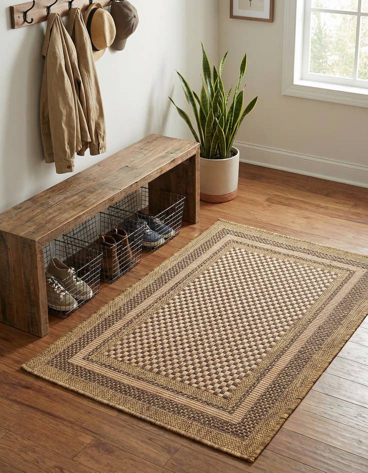 Detail image of  2' 2 x 3'  Washable Border Indoor / Outdoor Rug