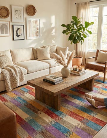 6' 7 x 10' Hand Woven Kilim Modern Wool Rug