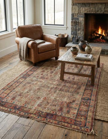 4' 3 x 6' 1 Hand Knotted Malayer Persian Wool Rug