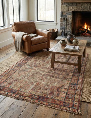 4' 3 x 6' 1 Hand Knotted Malayer Persian Wool Rug