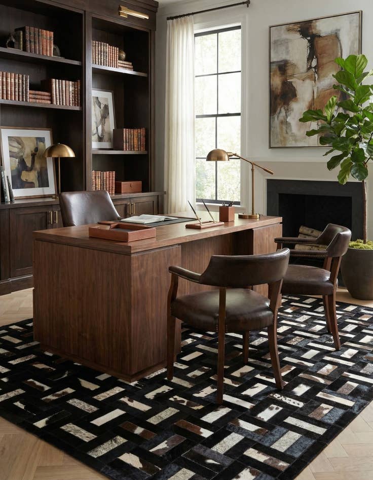 Detail image of  5' 4 x 8' 2 Cowhide - Patchwork Rug