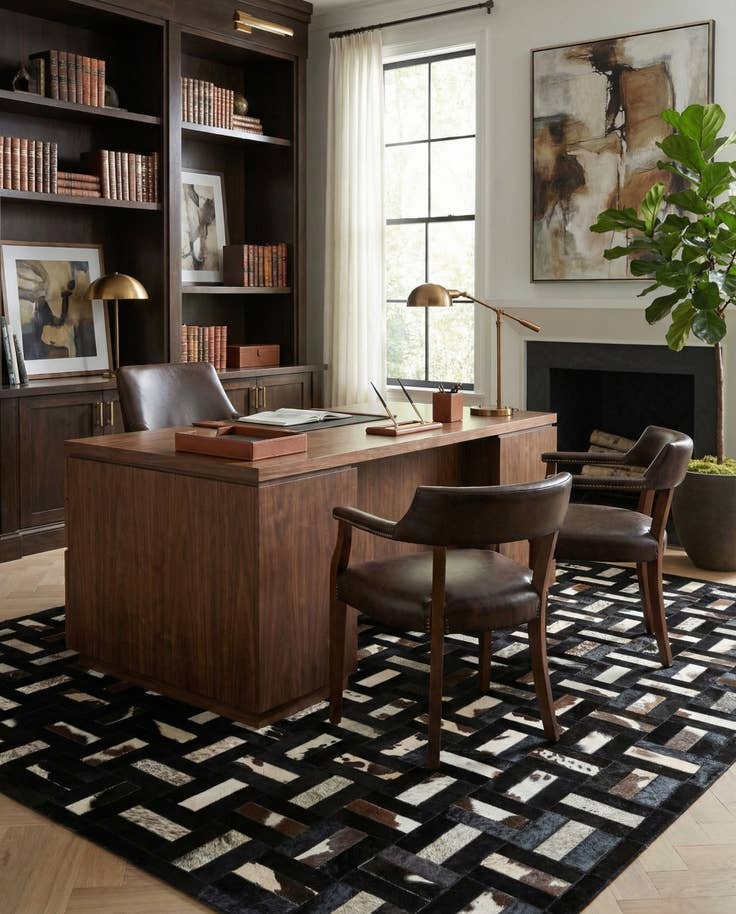 Detail image of 5' 4 x 8' 2 Cowhide - Patchwork Rug