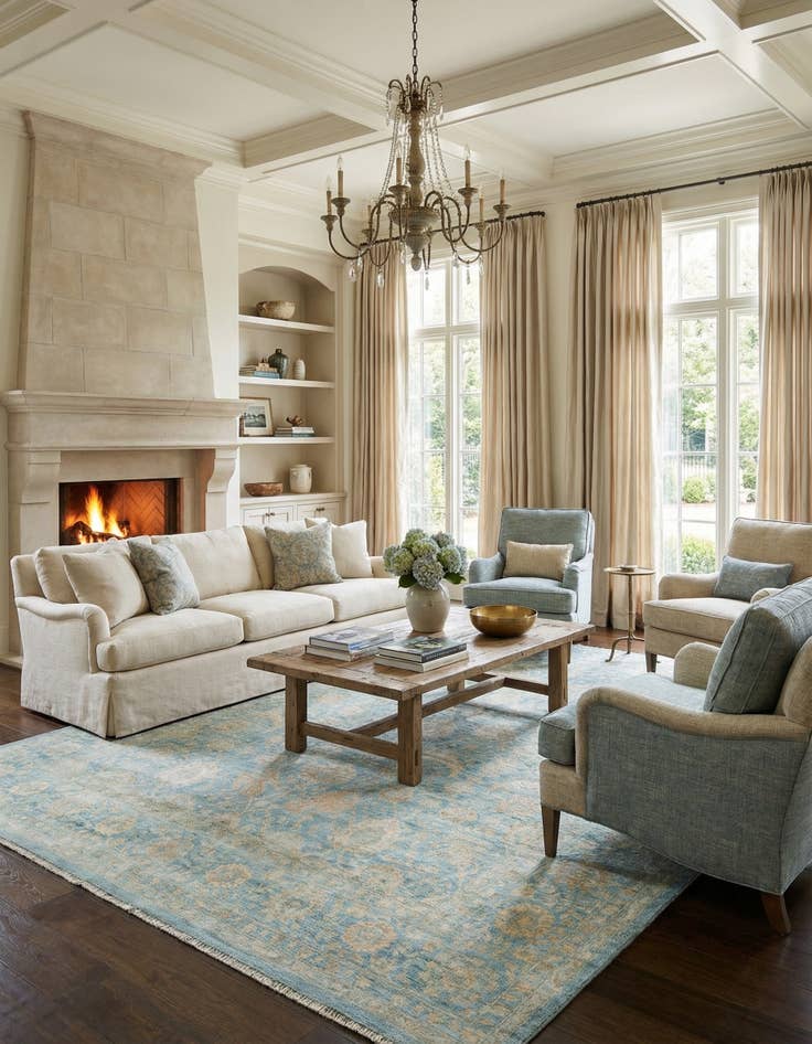 Detail image of 7' 10 x 9' 8  Hand Knotted Ziegler Rug