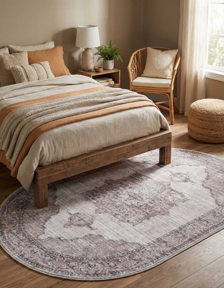 Detail image of 4' x 6'  Washable Mangata Oval Rug