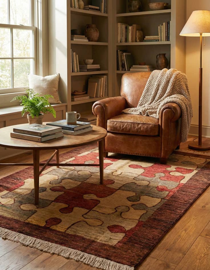 Detail image of  5' 6 x 7' 3  Hand Knotted Modern Ziegler Rug