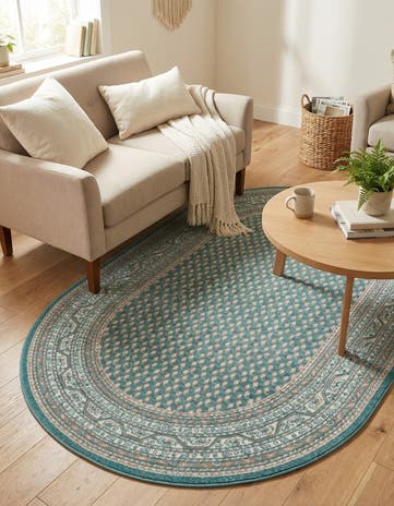 Turquoise SoHo Oval Rug