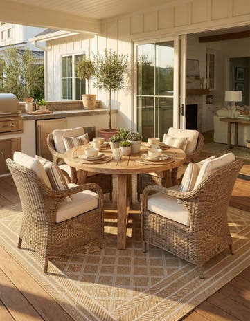 Natural Easy-Clean Lattice Indoor / Outdoor Square Rug