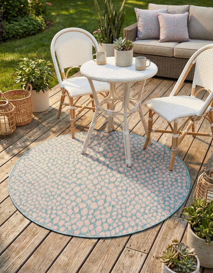 Detail image of 3' x 3'  Washable Jill Zarin Cape Town Indoor / Outdoor Round Rug
