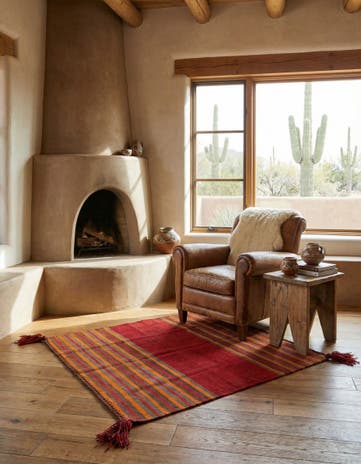 3' 6 x 3' 9 Hand Woven Kilim Fars Wool Square Rug
