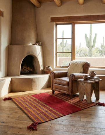 3' 6 x 3' 9 Hand Woven Kilim Fars Wool Square Rug