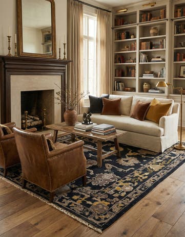 8' x 10' 2 Hand Knotted Oushak Wool Rug