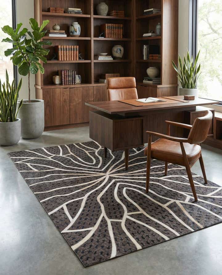 5' 2 x 8' Cowhide Leather Rug