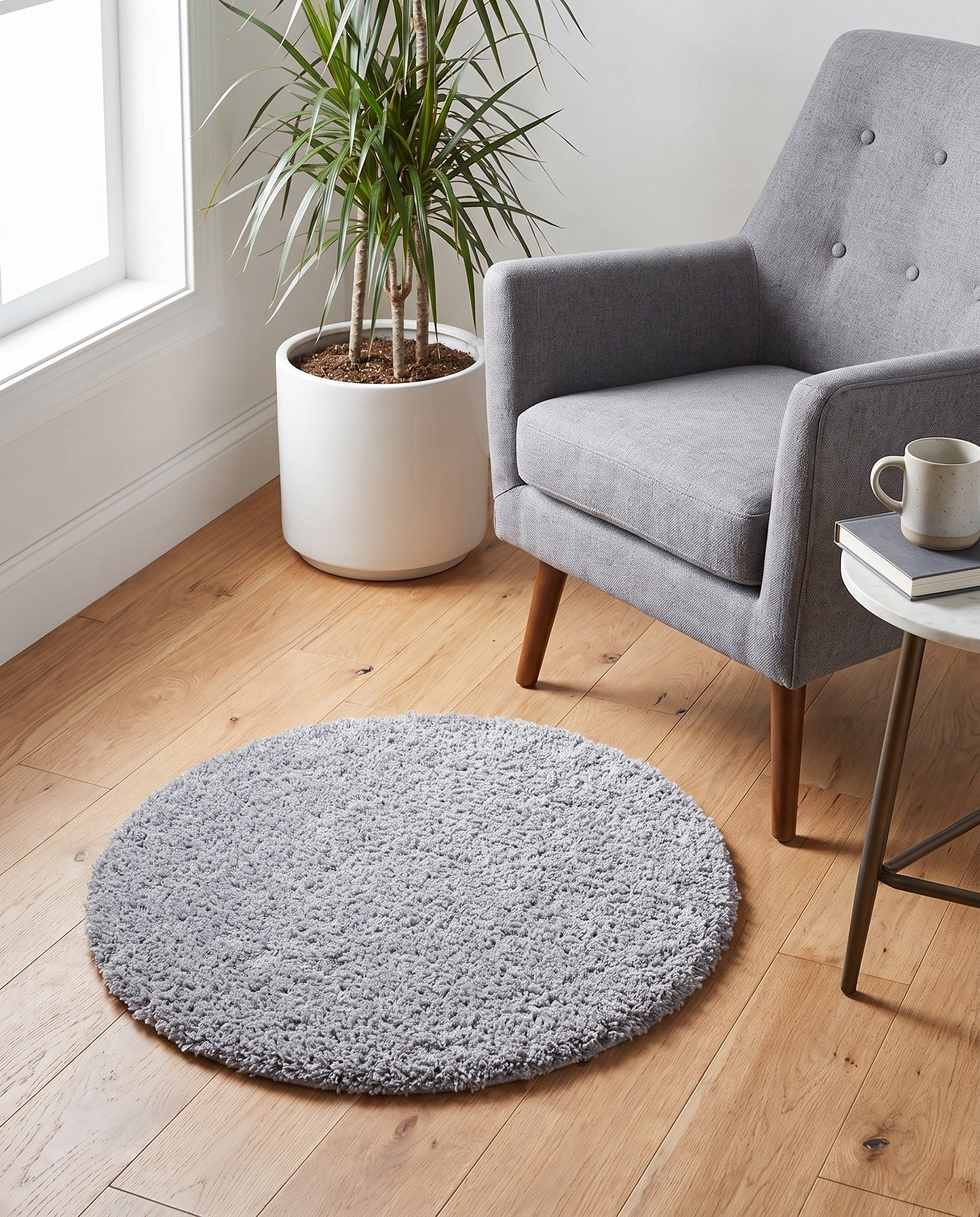60cm x 60cm Zermatt Shag Round Rug