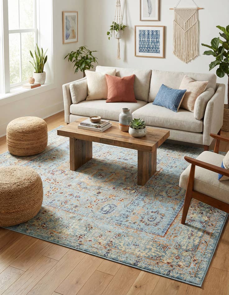 Detail image of 7' x 10' Aqua Rug