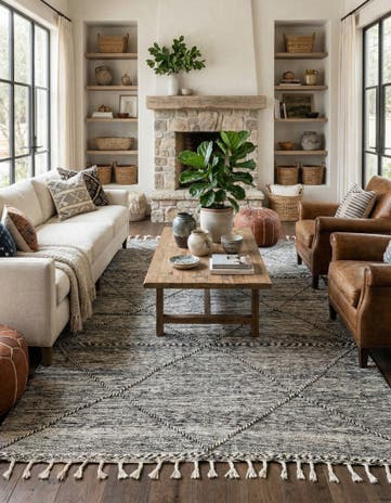 6' 4 x 9' 5 Hand Knotted Moroccan Wool Rug