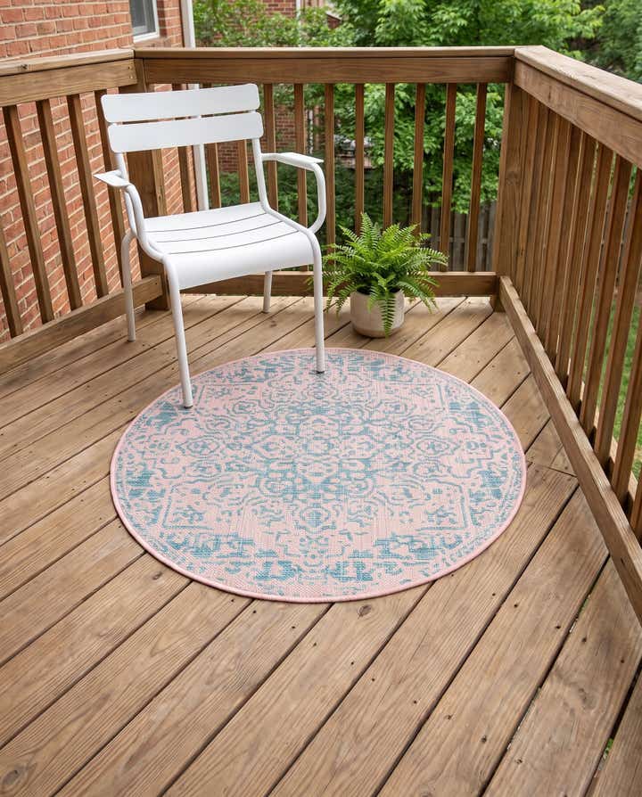 3' x 3' Easy-Clean Jill Zarin Dubai Indoor / Outdoor Round Rug