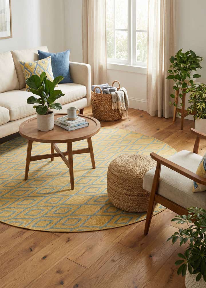 6' 7 x 6' 7 Easy-Clean Jill Zarin Turks and Caicos Indoor / Outdoor Round Rug