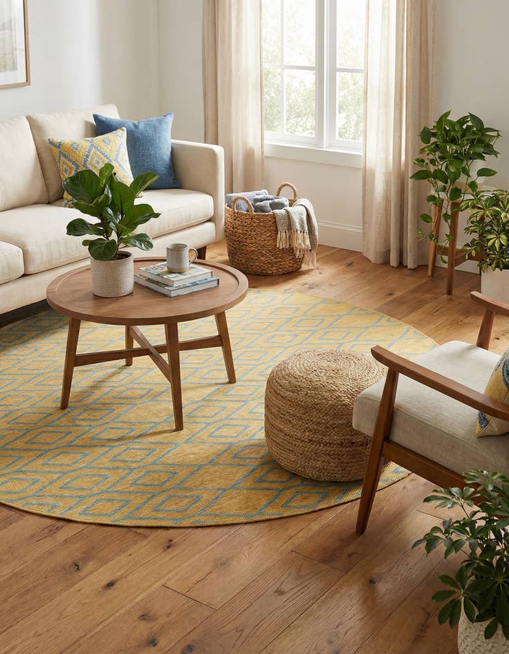 Detail image of 6' 7 x 6' 7 Easy-Clean Jill Zarin Turks and Caicos Indoor / Outdoor Round Rug