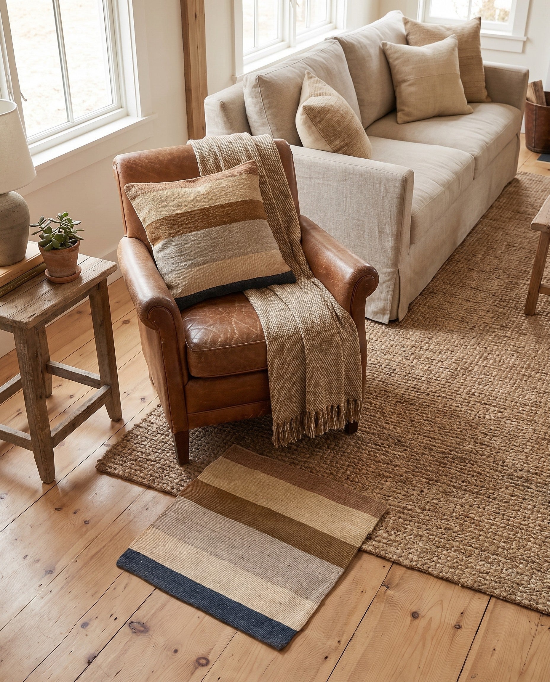1' 5 x 1' 6 Hand Woven Pillow Wool Square Rug