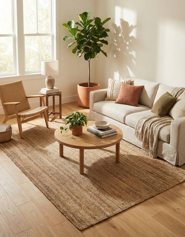 Detail image of  8' x 11'  Hand Braided Jute Rug