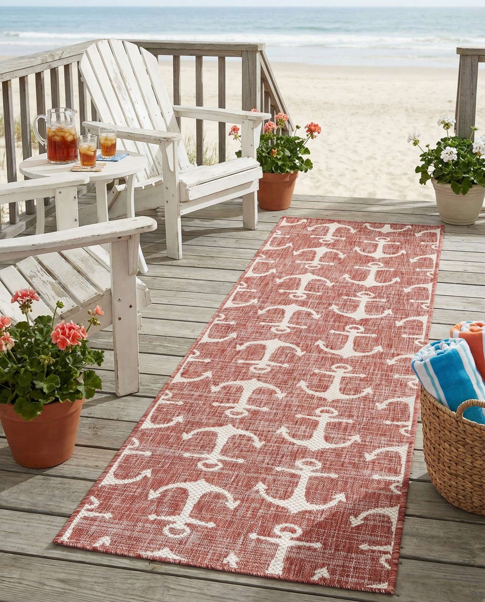 2' x 8' Easy-Clean Coastal Indoor / Outdoor Runner Rug