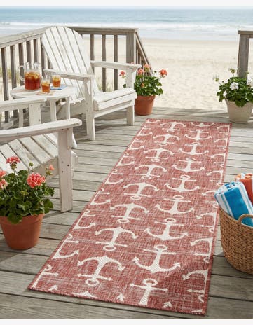 2' x 8' Easy-Clean Coastal Indoor / Outdoor Runner Rug