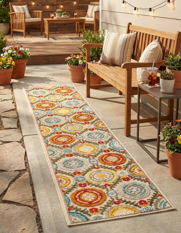 Detail image of 2' 7 x 12'  Washable Casablanca Indoor / Outdoor Runner Rug