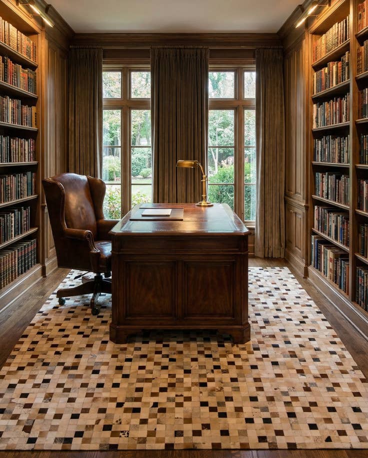 Detail image of 8' 1 x 9' 11 Cowhide - Patchwork Rug