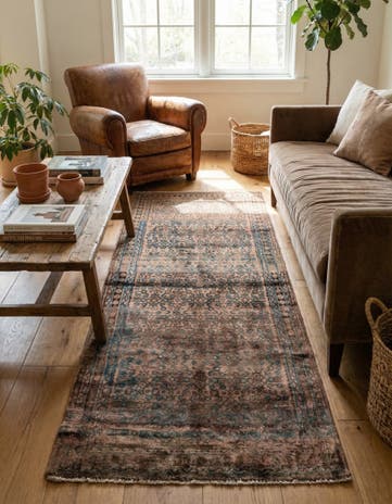 4' x 9' 3 Hand Knotted Ultra Vintage Persian Wool Runner Rug