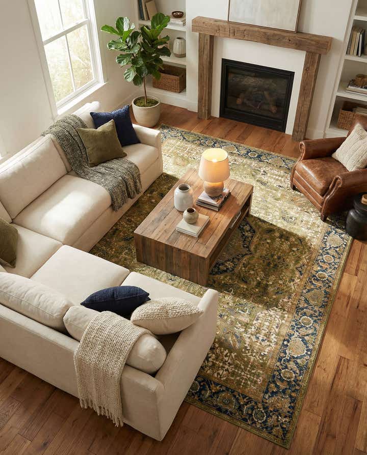 10' x 12' Easy-Clean Traditional Indoor / Outdoor Rug