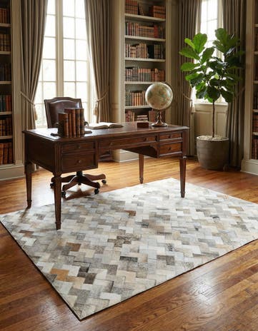 4' 1 x 6' Cowhide Stocks Rug