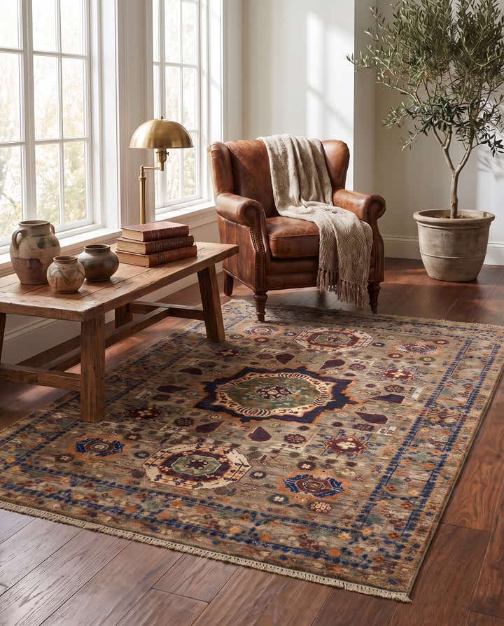 105cm x 155cm Noué main Mamluk Ziegler Tapis