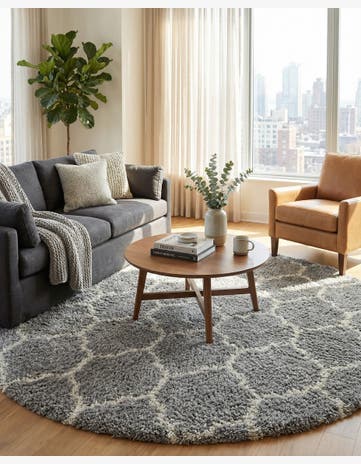 10' x 10' Trellis Shag Round Rug