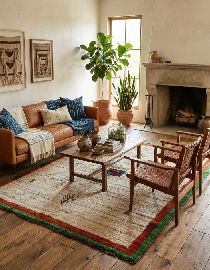 Detail image of  7' 6 x 10' 4  Hand Knotted Shiraz-Gabbeh Persian Wool Rug