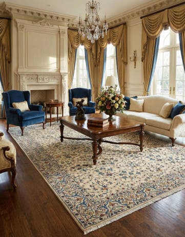 7' 3 x 10' 1 Kashan Wool Rug