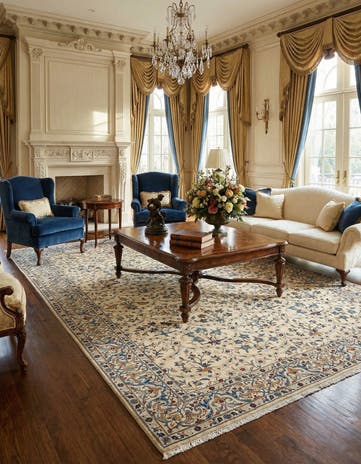 7' 3 x 10' 1 Kashan Wool Rug