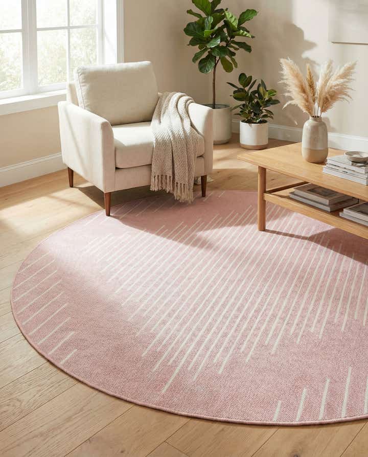 6' x 6' Easy-Clean Modern Indoor / Outdoor Round Rug