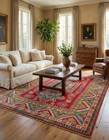 4' 10 x 7' 1 Hand Knotted Kazak Rug
