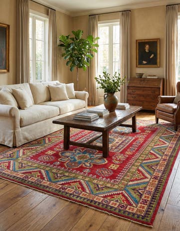 4' 10 x 7' 1 Hand Knotted Kazak Rug